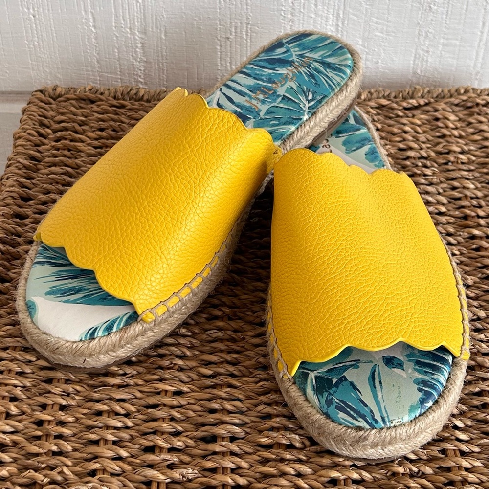 J. McLaughlin Aries Yellow Scalloped‎ Espadrille Sandal Size 6M
